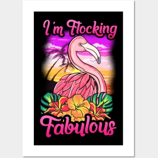 Flamingo Im Flocking Fabulous Funny Quotes Posters and Art